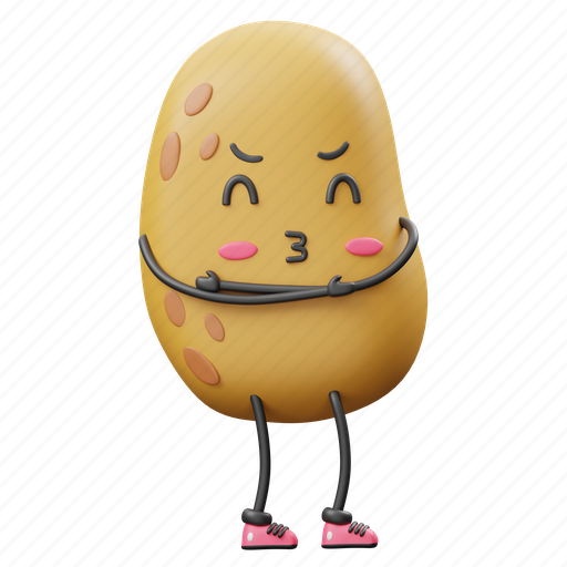 Hugging, potato, expression, face, cute, character, vegetable 3D illustration - Download on Iconfinder