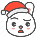 bunny, christmas, doubt, emoji, hat, rabbit, xmas
