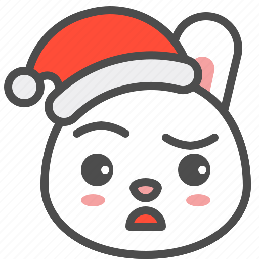 Bunny, christmas, doubt, emoji, hat, rabbit, xmas icon - Download on Iconfinder