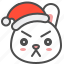 angry, bunny, christmas, emoji, hat, rabbit, xmas 