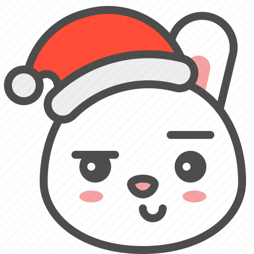 Bunny, christmas, emoji, hat, rabbit, smiking, xmas icon - Download on Iconfinder