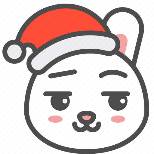 Bunny, christmas, emoji, fun, hat, rabbit, xmas icon - Download on Iconfinder