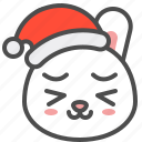 bunny, christmas, emoji, funny, hat, rabbit, xmas