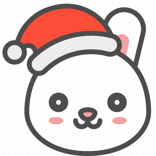 Bunny, christmas, emoji, hat, rabbit, smile, xmas icon - Download on Iconfinder