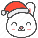 bunny, christmas, emoji, hat, rabbit, smile, xmas