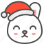 bunny, christmas, emoji, happy, hat, rabbit, xmas 