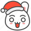 bunny, christmas, emoji, hat, rabbit, surprise, xmas 