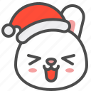 bunny, christmas, emoji, hat, rabbit, wink, xmas