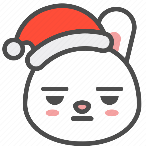 Boring, bunny, christmas, emoji, hat, rabbit, xmas icon - Download on Iconfinder