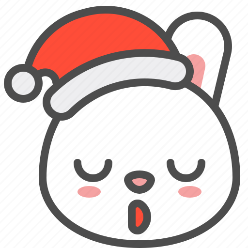 Bunny, christmas, drownsy, emoji, hat, rabbit, xmas icon - Download on Iconfinder