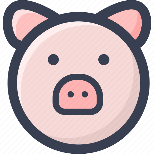Animal, colored, pig, round, zoo icon - Download on Iconfinder