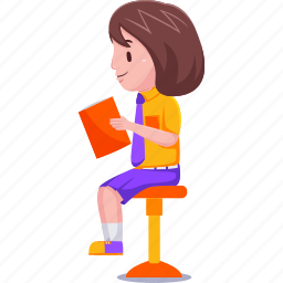 cute, kids, girl, student, reading, book, woman 