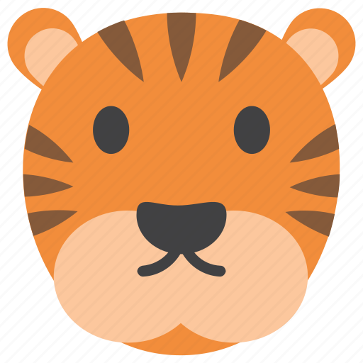 Animal cartoon, animal face, cute tiger, tiger cartoon, tiger emoji, tiger emoticon, tiger face icon - Download on Iconfinder