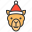 animal, avatar, camel, christmas, hat, xmas 