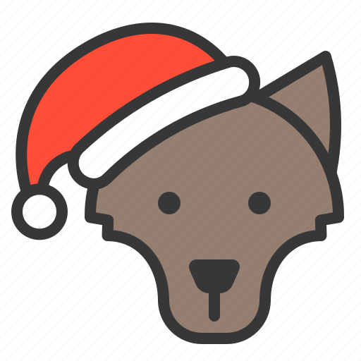Animal, avatar, christmas, santa hat, wolf, xmas icon - Download on Iconfinder