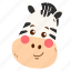 zebra, cute zebra, zebra face, zebra avatar, happy zebra 