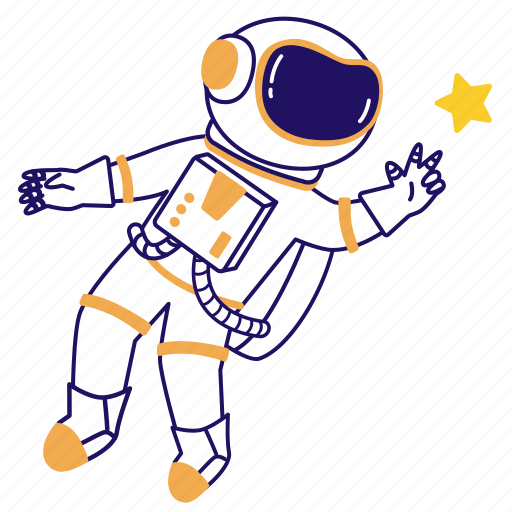Astronaut, cosmonaut, spaceman, space explorer, star illustration - Download on Iconfinder