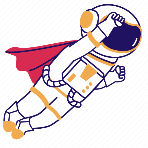 Astronaut, cosmonaut, spaceman, space explorer, flying illustration - Download on Iconfinder