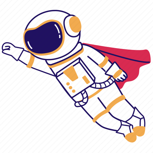 Astronaut, cosmonaut, spaceman, space explorer, fly illustration - Download on Iconfinder