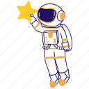 astronaut, cosmonaut, spaceman, space explorer, star 