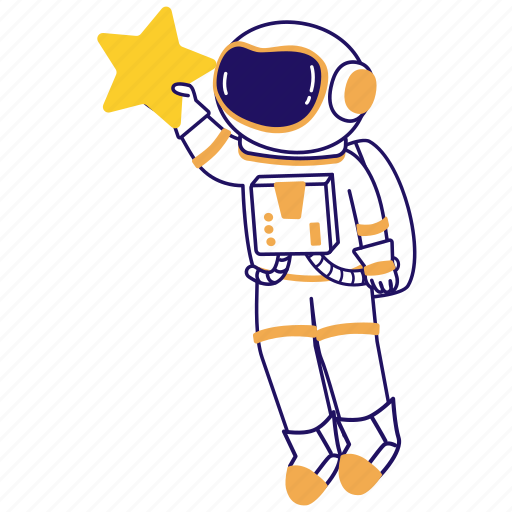 Astronaut, cosmonaut, spaceman, space explorer, star illustration - Download on Iconfinder