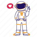 astronaut, cosmonaut, spaceman, space explorer, love 