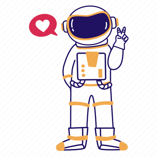Astronaut, cosmonaut, spaceman, space explorer, love illustration - Download on Iconfinder