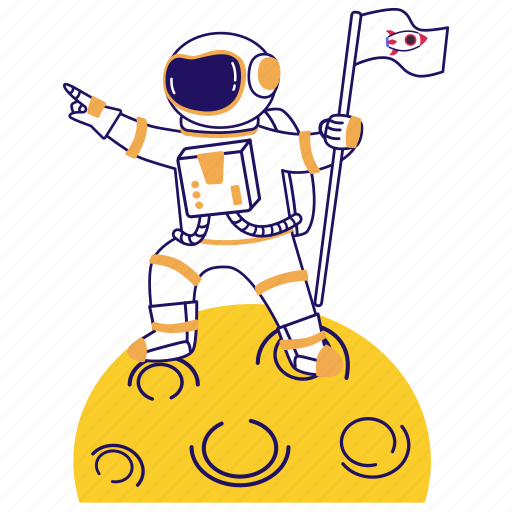 Astronaut, cosmonaut, spaceman, space explorer, moon illustration - Download on Iconfinder