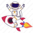 astronaut, cosmonaut, spaceman, space explorer, rocket 