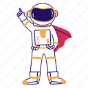 astronaut, cosmonaut, spaceman, space explorer, superhero 