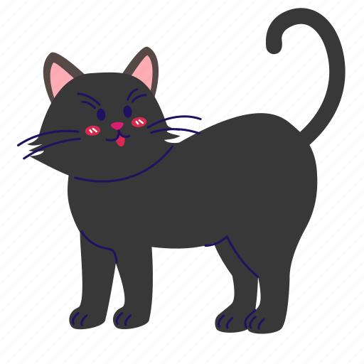 Cat, pet, kitty, black cat, angry cat icon - Download on Iconfinder