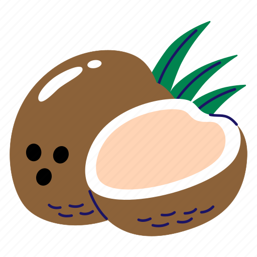 Coconut, coconut fruit, coconut drink, tropical coconut, coconut slice icon - Download on Iconfinder