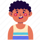 boy, male, avatar, curly, smile