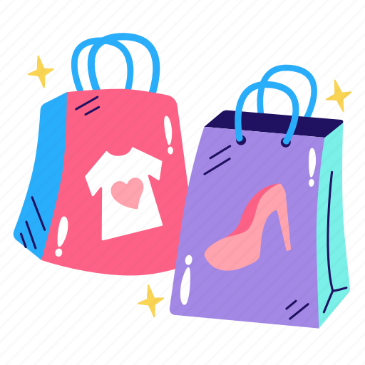 Shopping bag, shopping, hand bag, fashion, clothing illustration - Download on Iconfinder