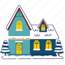 winter house, house, winter, estate, cold