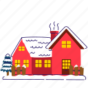 winter house, house, winter, home, frozen house