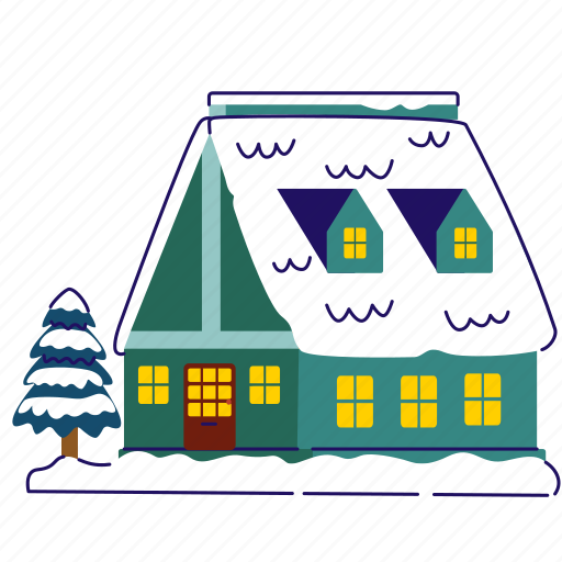 Winter house, house, winter, frost, frosted icon - Download on Iconfinder