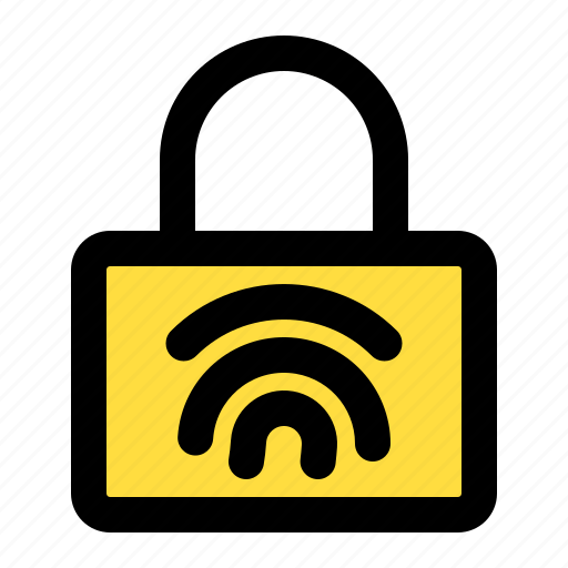Fingerprint, security, privacy, biometric, padlock icon - Download on Iconfinder