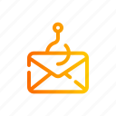 email, phishing, attack, hook, envelope