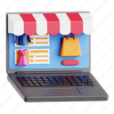 commerce, e-commerce, online marketplace, digital storefronts, online store, cyber monday, 3d icon, 3d illustration, 3d render 