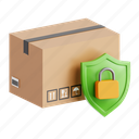package, security, package security, secure payment, online shopping, cyber monday, shopping app, 3d icon, 3d illustration 