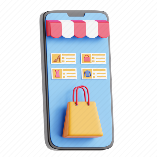 Shopping, app, shopping app, mobile discounts, app shopping, mobile shopping, cyber monday 3D illustration - Download on Iconfinder