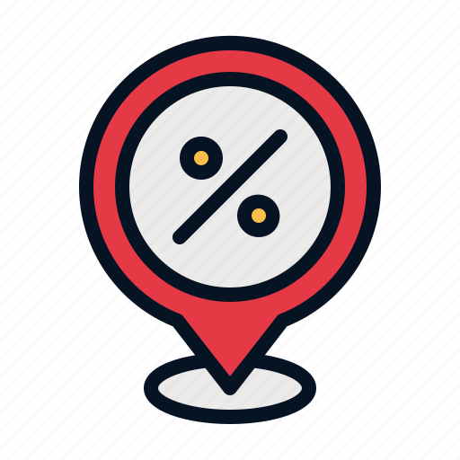 Placeholder, location, pin, percent, discount icon - Download on Iconfinder