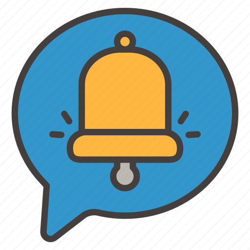 Notification, speech bubble, reminder, alert, message, bell icon - Download on Iconfinder
