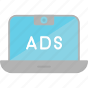 ads, laptop, finance, advertising, business, marketing, icon