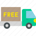 free, shipping, truk, delivery, truck, ecommerce, transport, icon
