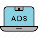 ads, laptop, finance, advertising, business, marketing, icon
