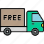 free, shipping, truk, delivery, truck, ecommerce, transport, icon 
