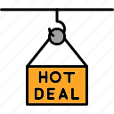 hot, deal, limited, offer, icon