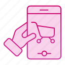 phone, commerce, mobile, retail, online, buy, cart, internet, modern